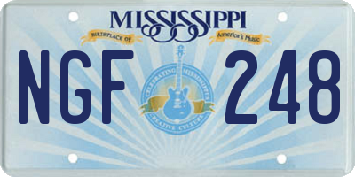 MS license plate NGF248
