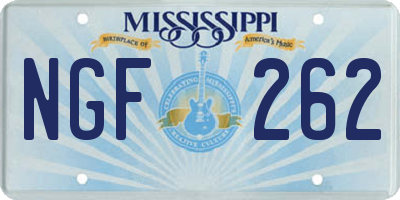 MS license plate NGF262