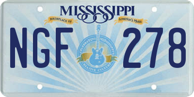 MS license plate NGF278
