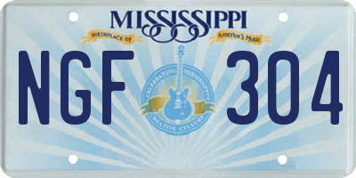 MS license plate NGF304