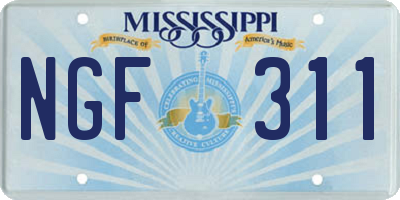 MS license plate NGF311