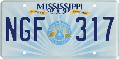 MS license plate NGF317