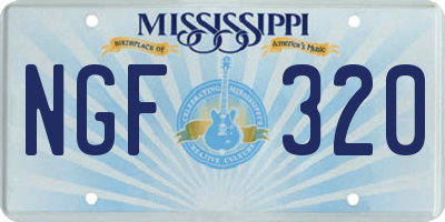 MS license plate NGF320