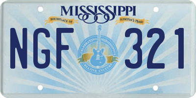 MS license plate NGF321