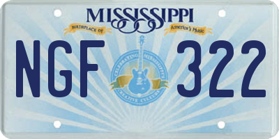 MS license plate NGF322