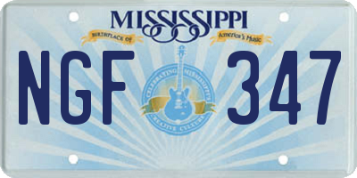 MS license plate NGF347