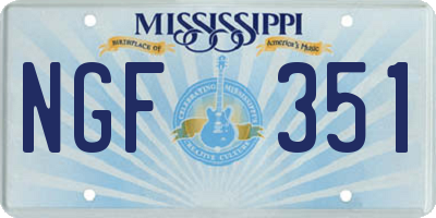 MS license plate NGF351