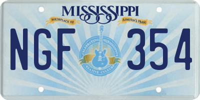MS license plate NGF354