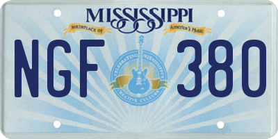 MS license plate NGF380