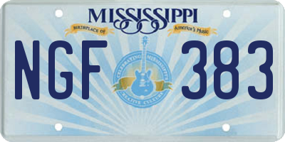 MS license plate NGF383
