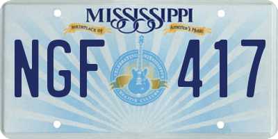 MS license plate NGF417