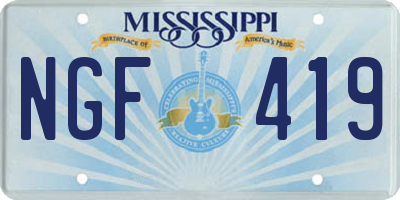 MS license plate NGF419