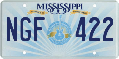MS license plate NGF422