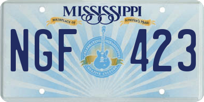 MS license plate NGF423