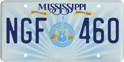 MS license plate NGF460