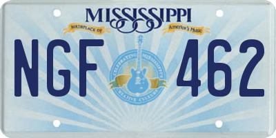 MS license plate NGF462