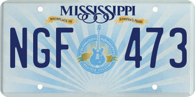 MS license plate NGF473
