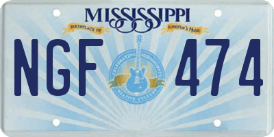 MS license plate NGF474