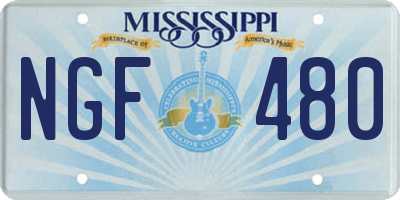 MS license plate NGF480