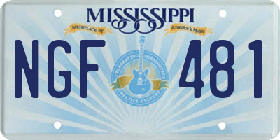 MS license plate NGF481
