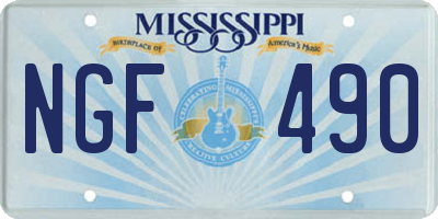 MS license plate NGF490