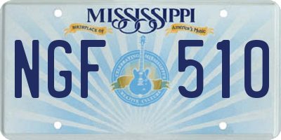 MS license plate NGF510