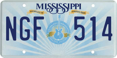 MS license plate NGF514