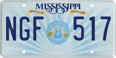 MS license plate NGF517