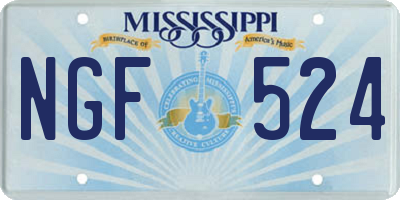 MS license plate NGF524