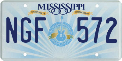MS license plate NGF572
