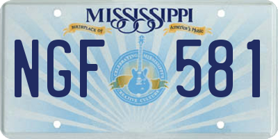 MS license plate NGF581