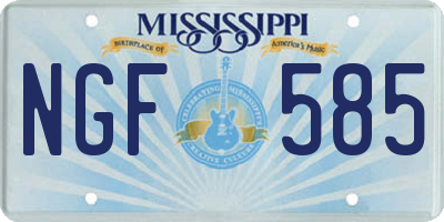 MS license plate NGF585