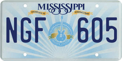 MS license plate NGF605