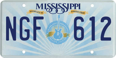 MS license plate NGF612