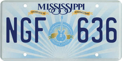MS license plate NGF636