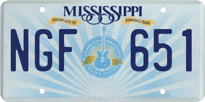 MS license plate NGF651