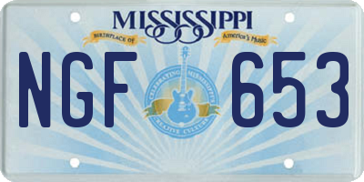 MS license plate NGF653
