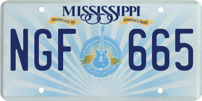 MS license plate NGF665