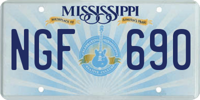 MS license plate NGF690