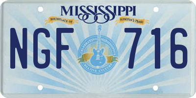MS license plate NGF716