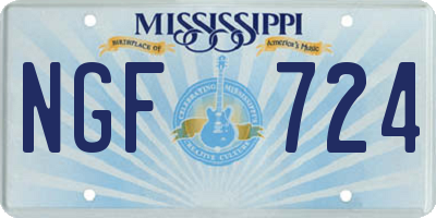 MS license plate NGF724