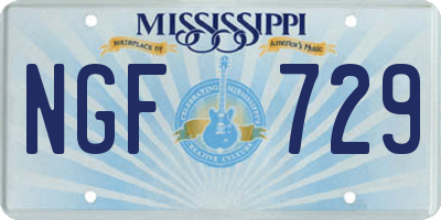 MS license plate NGF729