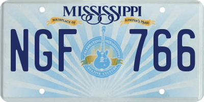 MS license plate NGF766