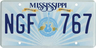 MS license plate NGF767