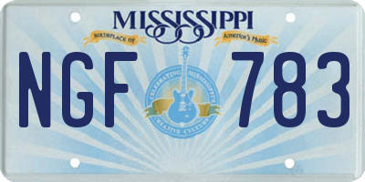 MS license plate NGF783