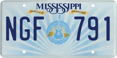 MS license plate NGF791