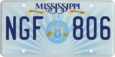 MS license plate NGF806