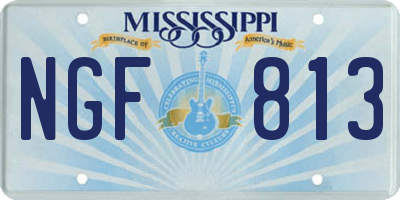 MS license plate NGF813