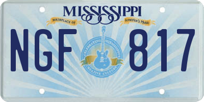 MS license plate NGF817