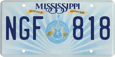 MS license plate NGF818